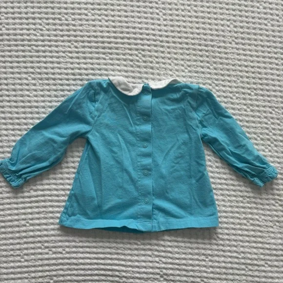 Baby Boden Baby Girl Long-Sleeve Blue Whimsical Duck Apple Tree Top: 6-9M - Picture 3 of 8